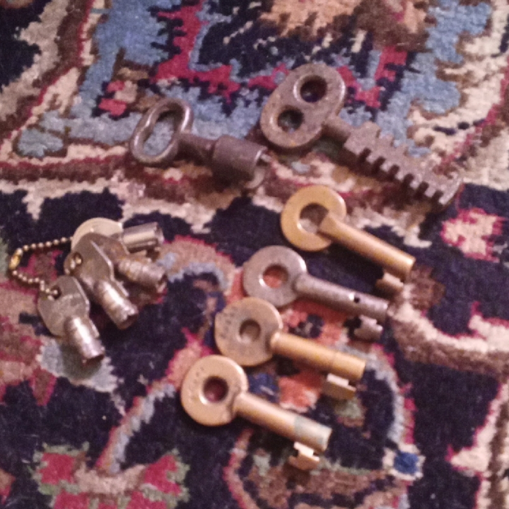 Vintage Brass and Silver Key Set